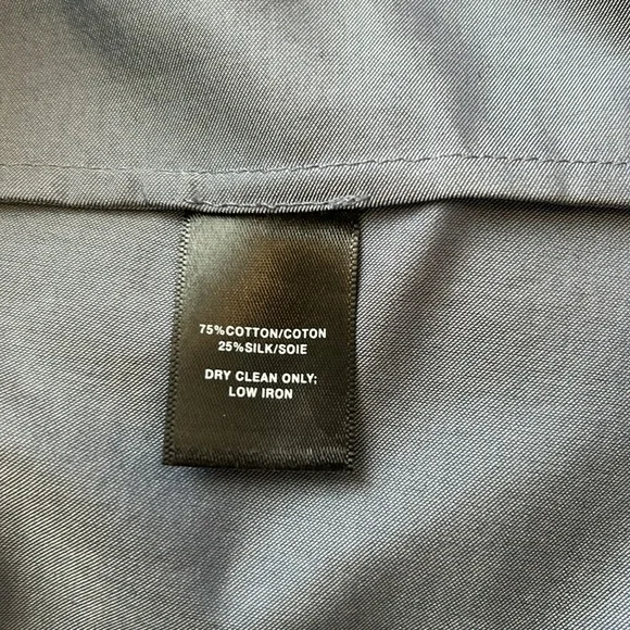 Lafayette 148 New York Iridescent Blue Silk Blend Button Down Shirt w/Pockets 18 - Picture 10 of 10